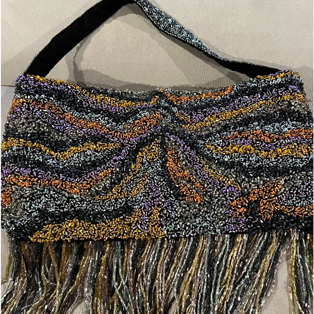 Zara beaded bag with beaded tassel